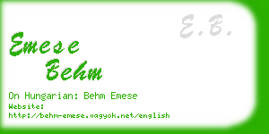emese behm business card